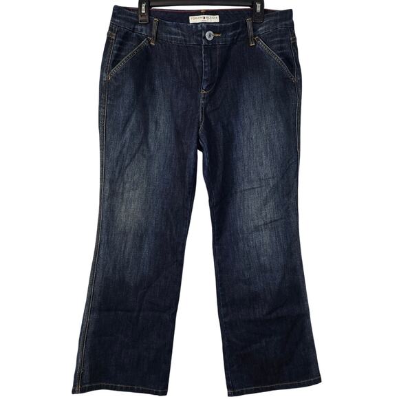 Vintage Tommy Hilfiger Jean's Women's 14P Hipster Dark Wash Embellished Pocket - Picture 1 of 10